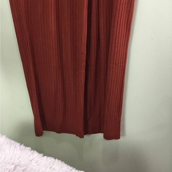 SO 1X maroon hacci knit flare high rise wide legs pant - Picture 6 of 16